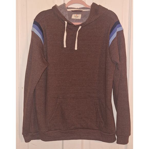 Marine Layer Other - Marine Layer Size Large Brown Hoodie Blue Stripe Athletisure Athletic Sporty